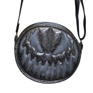 LOVE PAIN AND STITCHES pumpkin cult black glitter jack o lantern Halloween purse